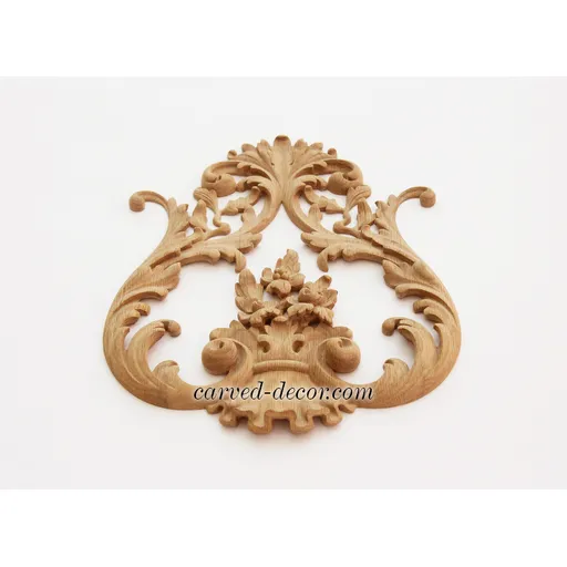 horizontal flower wood carving applique baroque style