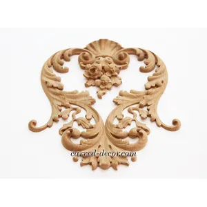 horizontal flower oak carving applique baroque style