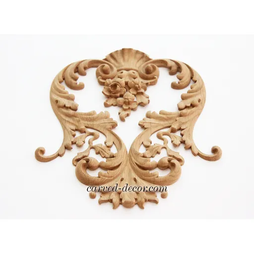 horizontal flower oak carving applique baroque style
