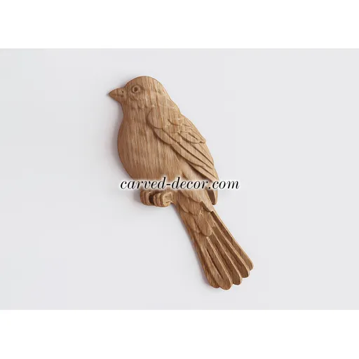 N-477R small vertical artistic leaf wood onlay applique classical style