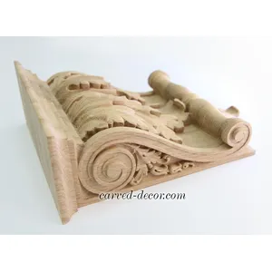 KR-047 wooden widecarved scroll leaf corbel baroque style