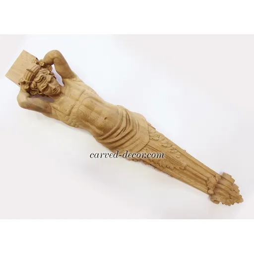 renaissance style wooden extra large artistic atlas statue corbel 