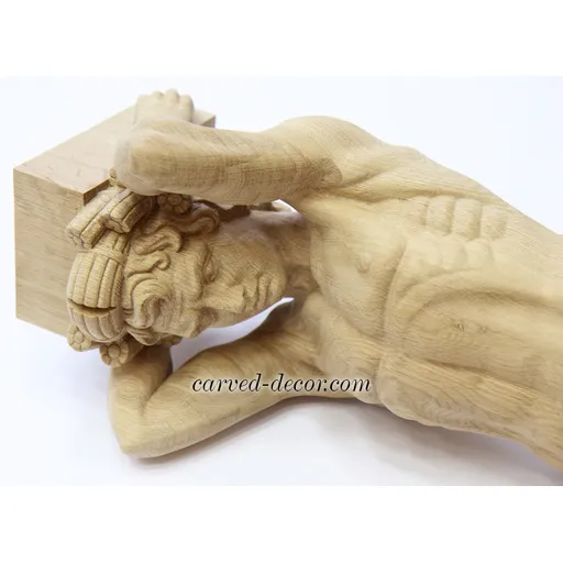 oak extra large artistic atlas statue corbel - 3