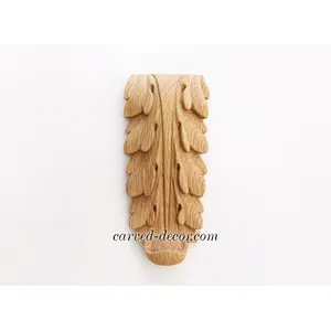 Carved decorative drop onlay for pilaster solid wood