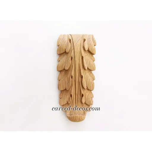Carved decorative drop onlay for pilaster solid wood
