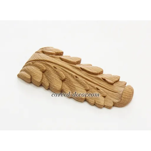 Carved decorative drop onlay for pilaster wood