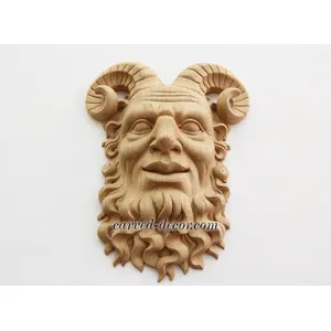 M-011 Antique carved oak satyr mask - 3