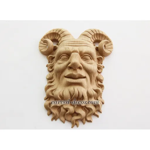 M-011 Antique carved oak satyr mask - 3
