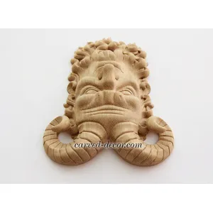 M-011 Antique carved satyr mask solid wood - 3