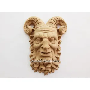 M-011 Antique carved beech satyr mask