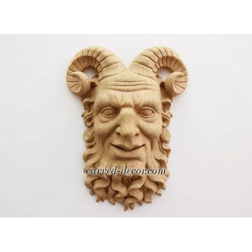 M-011 Antique carved beech satyr mask