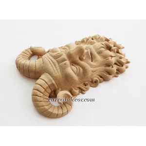 M-011 Antique carved satyr mask solid wood - 2