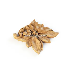 N-318L small corner ornate leaf wood carving applique classical style