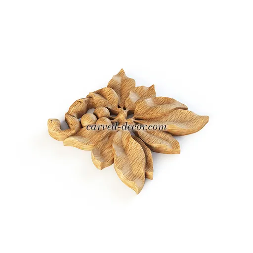 N-318L small corner ornate leaf wood carving applique classical style