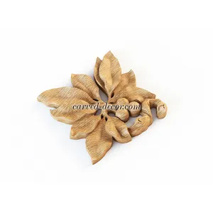N-318L small corner ornate leaf wood carving applique classical style