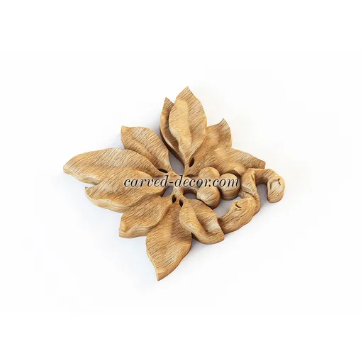 N-318L small corner ornate leaf wood carving applique classical style