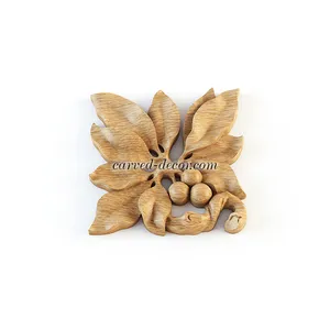 N-318L small corner ornate leaf wood carving applique classical style