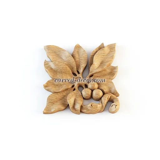 N-318L small corner ornate leaf wood carving applique classical style