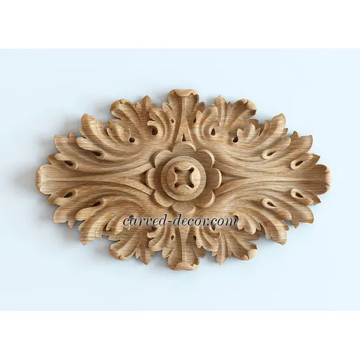 large oval decorative acanthus oak rosette victorian style