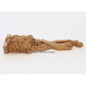 Ornate lion corbel right from beech - 3