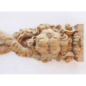 wood ornate lion-shaped corbel - 1