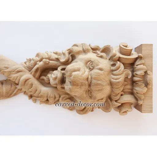 wood ornate lion-shaped corbel - 1
