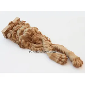 ornate lion-shaped corbel hardwood - 1