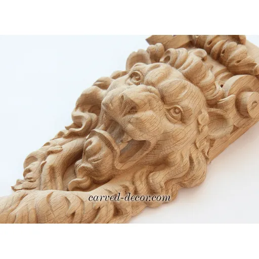 oak ornate lion-shaped corbel - 1