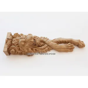 Ornate lion corbel right from beech - 2