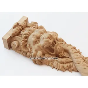 ornate lion-shaped corbel hardwood - 2