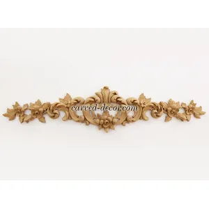 large decorative flower wood carving applique  - 2