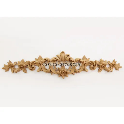 large decorative flower wood carving applique  - 2