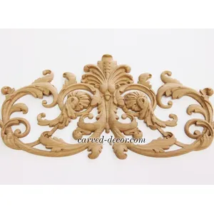 extra large horizontal artistic floral acanthus scrolls wood carving applique 