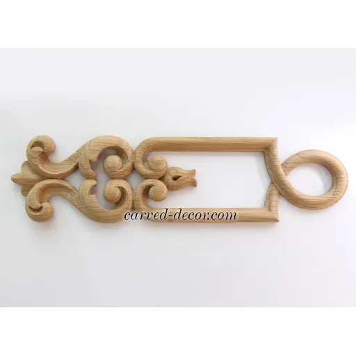 vertical carved scroll oak  onlay applique victorian style