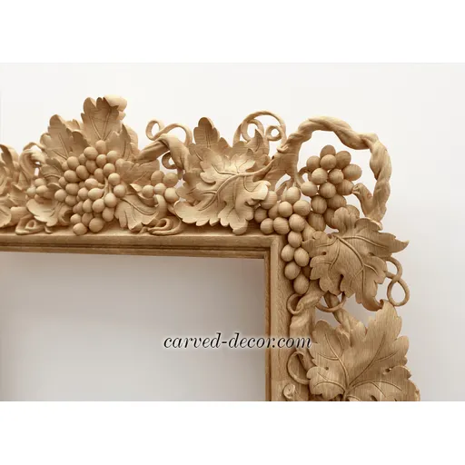 Wood ornate frame with grapevine - 3