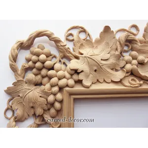 Wood ornate frame decorating with grapevine - 4