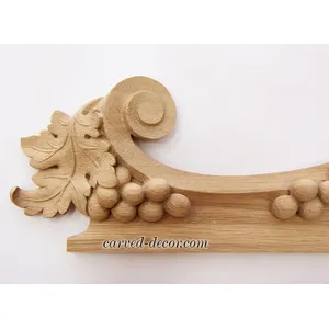 Grand Carved Pediment with Grapes and Vines from oak - 3