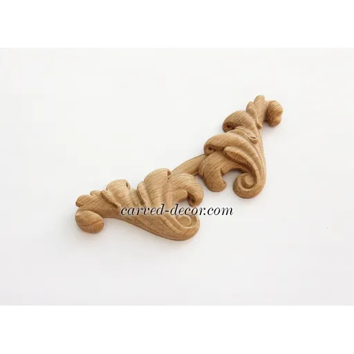 carved acanthus corner onlay for furniture