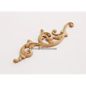 corner carved scroll solid wood carving applique 