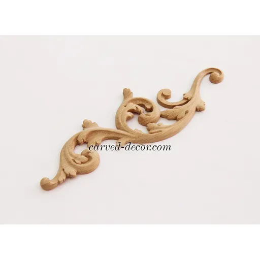corner carved scroll solid wood carving applique 