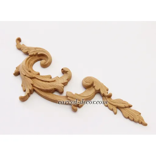 N-022R small corner carved scroll onlay solid wood