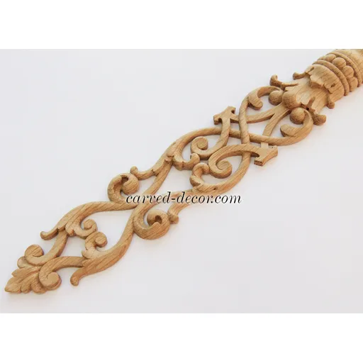 N-241 horizontal decorative scroll wood onlay applique victorian style