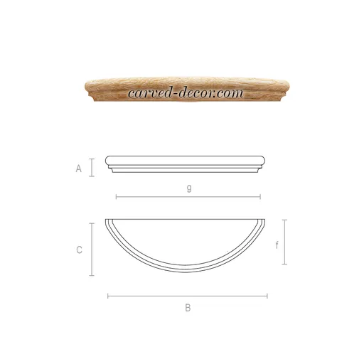 Wooden carved half round base