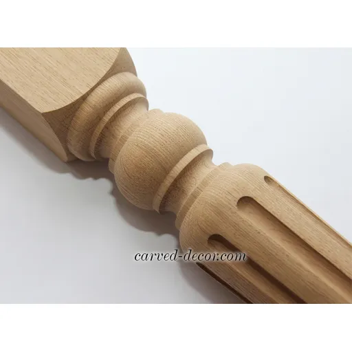 Square top fluted table legs tapered from solid wood -1