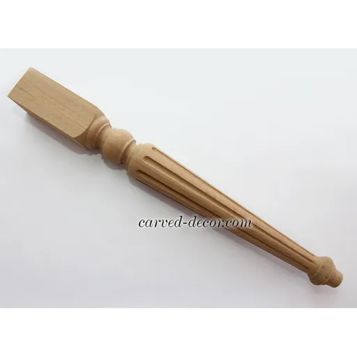 Tall square top fluted table legs tapered from beech - 1