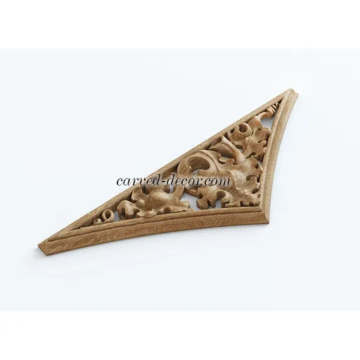 N-350L Left Framed Oak Corner Spandrel with Leaf Motif