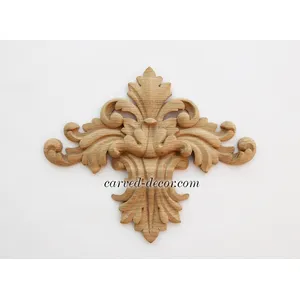 medium decorative scroll wood carving applique 