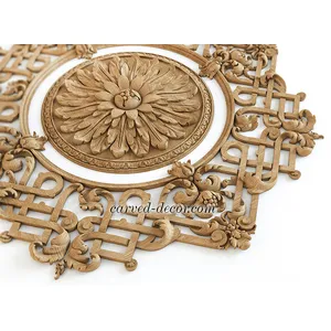 extra large round ornamental floral oak medallion wall decor