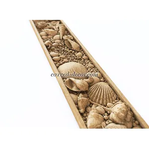 K-091 Hardwood moulding with seashells ethnic
