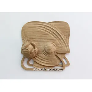 small square wood carving wood rosette appliques art deco style